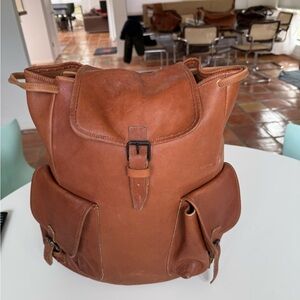 Brown Leather Backpack